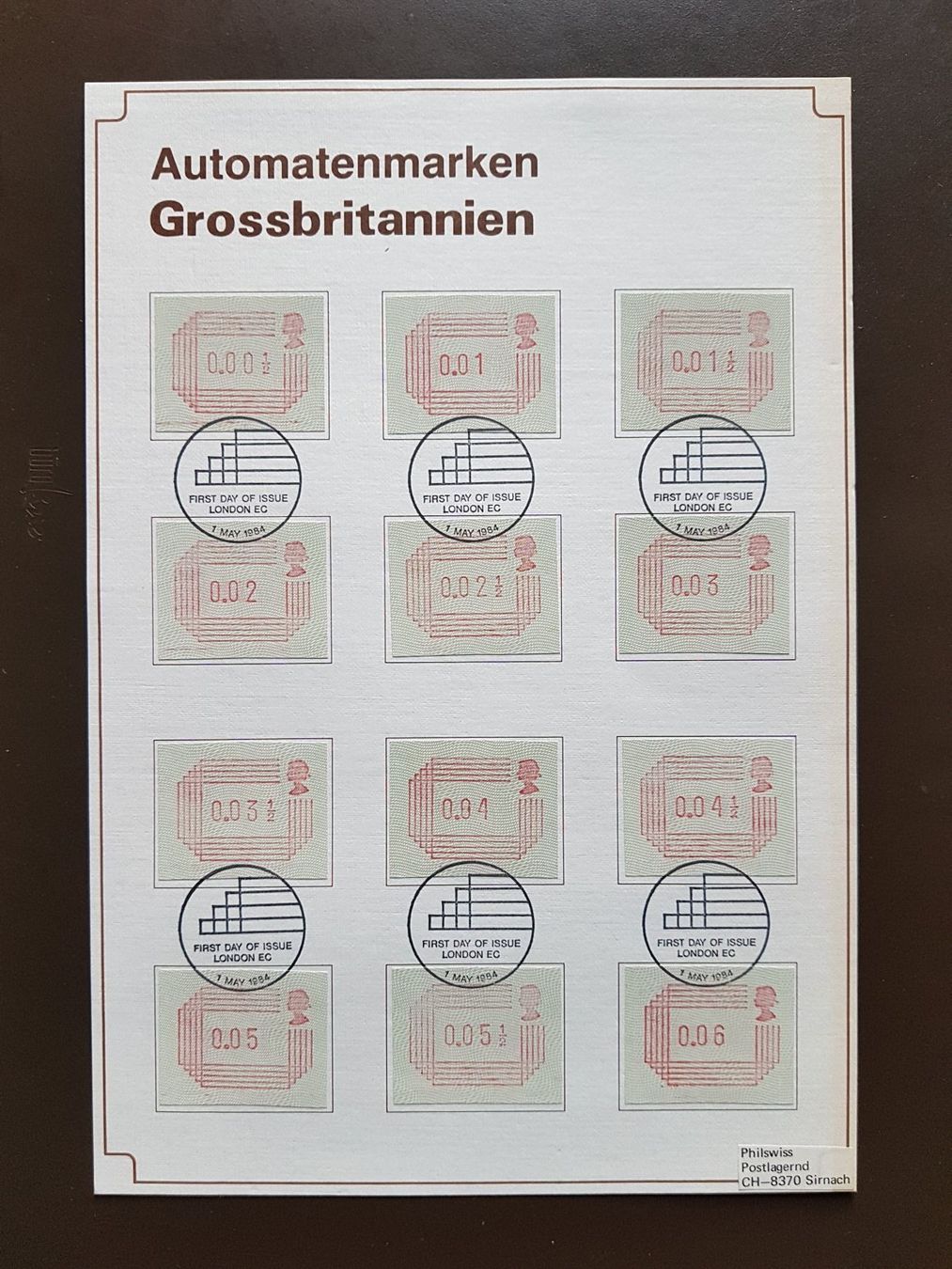 Tutti i francobolli: Grossbritannien - Automatenmarken – Usato da Stilli venduto da Mos1