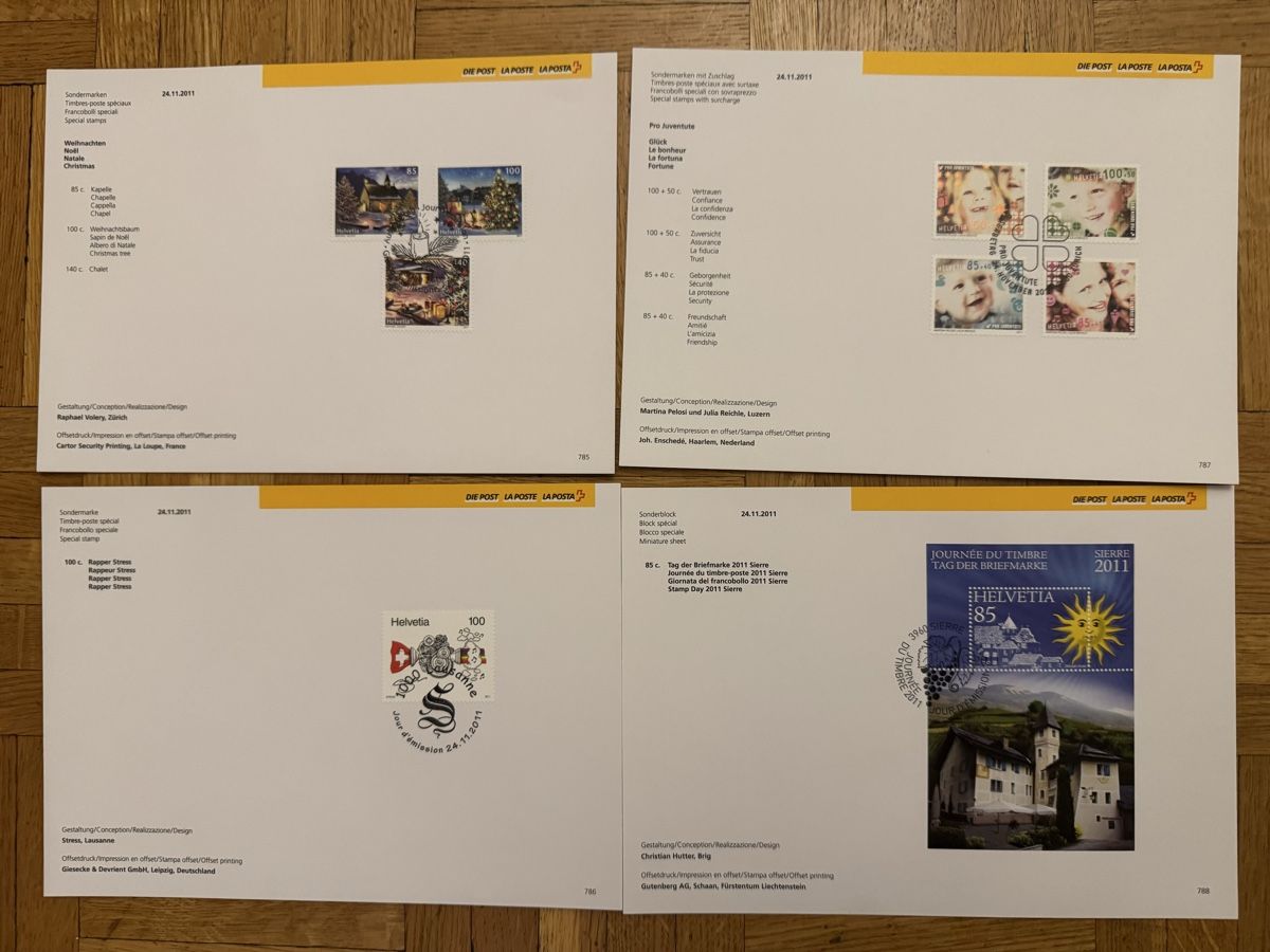 Tutti i francobolli: Timbres Suisse-Collection complète-Édition 2011 émission 4 – Nuovo e nell'imballaggio originale da Lausanne venduto da Dri_Shop