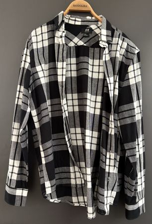 Hemd H&M kariert schwarz weiss