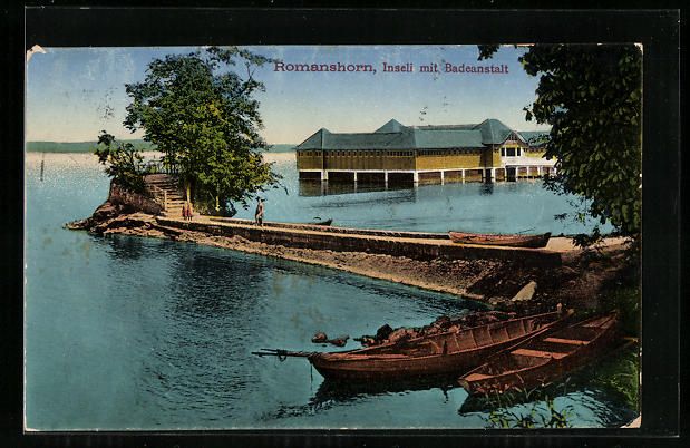 Cartoline postali: AK Romanshorn, Inseli mit Badeanstalt – Usato da Berlin venduto da bartko-reher