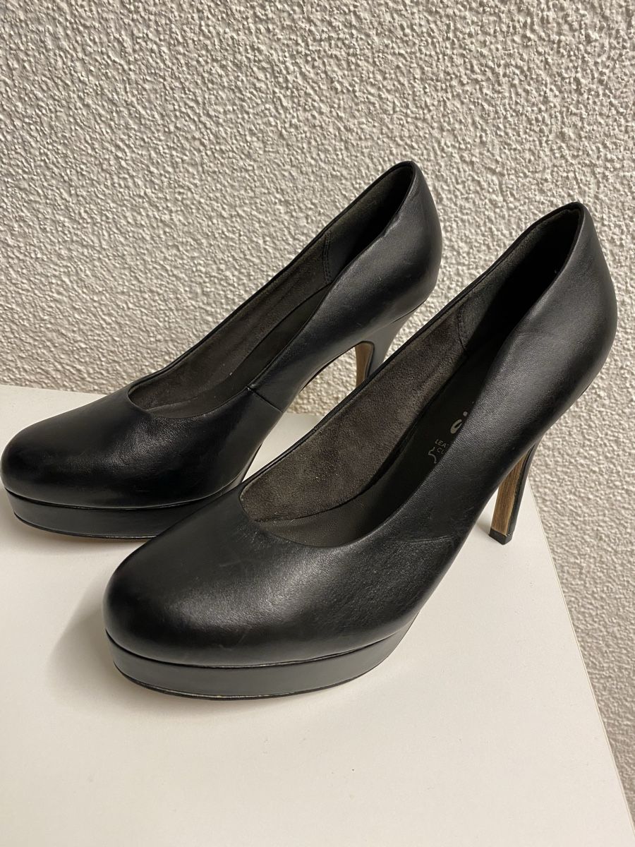 Tamaris Scarpe da donna: Schwarze Tamaris Leder Pumps, Gr. 39 – Usato da Sargans venduto da sel85 3