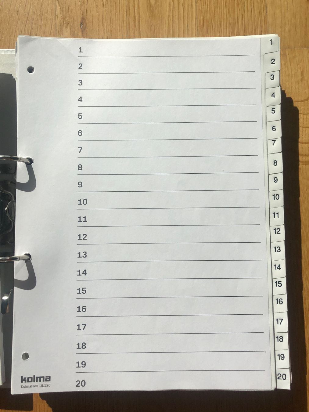 Raccoglitori: 15x Register 1-20 – Usato da Münchenstein venduto da Dibu11 1
