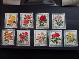 Kleines Lot Briefmarken Rosen + MK
