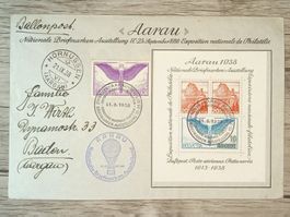 TR54 Enveloppe + Timbre Suisse 1938
