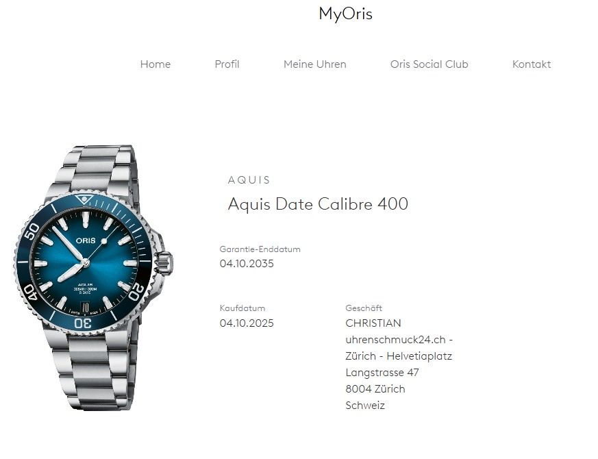Oris Orologi: Oris Aquis Cal.400-2 41.5mm Blau – Usato da Frenkendorf venduto da VT06 9