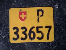 Mofa Nummer PTT Post 33657 ausrangiert