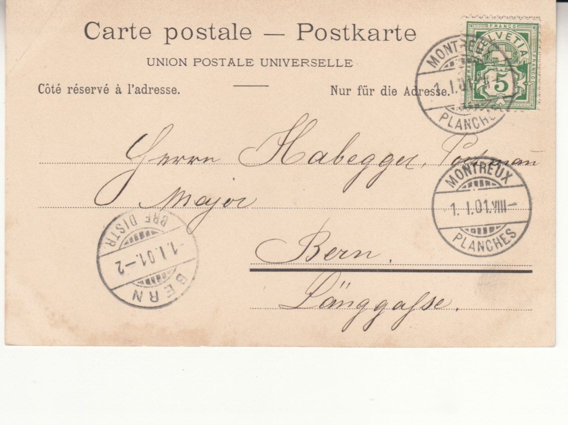 Cartoline postali: Montreux 1901 – Usato da Bürglen TG venduto da StampGraf 1