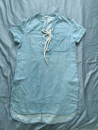 100% cotton navy style dress