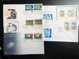 5 FDC Nations Unies France 1974/1975