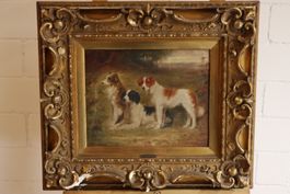 Rudolf Kienböck Ölgemälde Hunde Porträt gerahmt