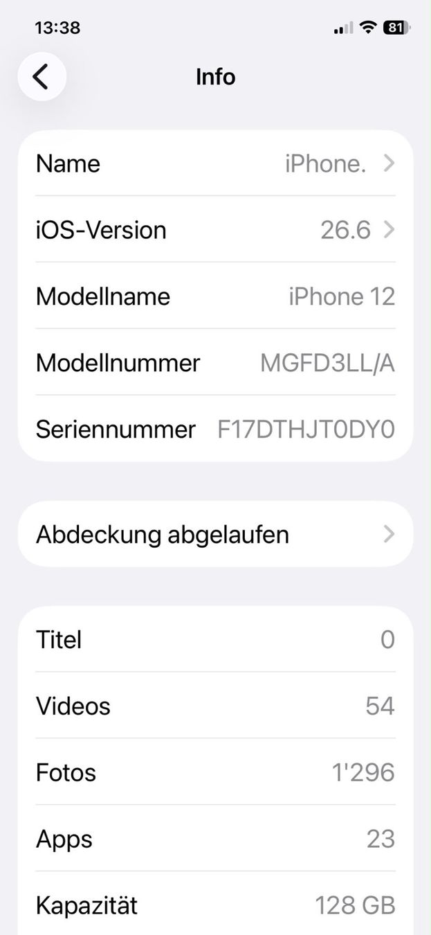 Apple Portables: iPhone 12, 128GB blau – D'occasion à Freienbach par hbo_dyx2 2