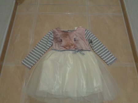 neues süsses Hasen Tüll Kleid,6-7J 116-122