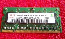 2 x 512 MB hynix PC2-5300S-555-12