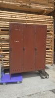 Garderobenschrank, Spind 3 Abteile Metall rot ca. 120x40x170