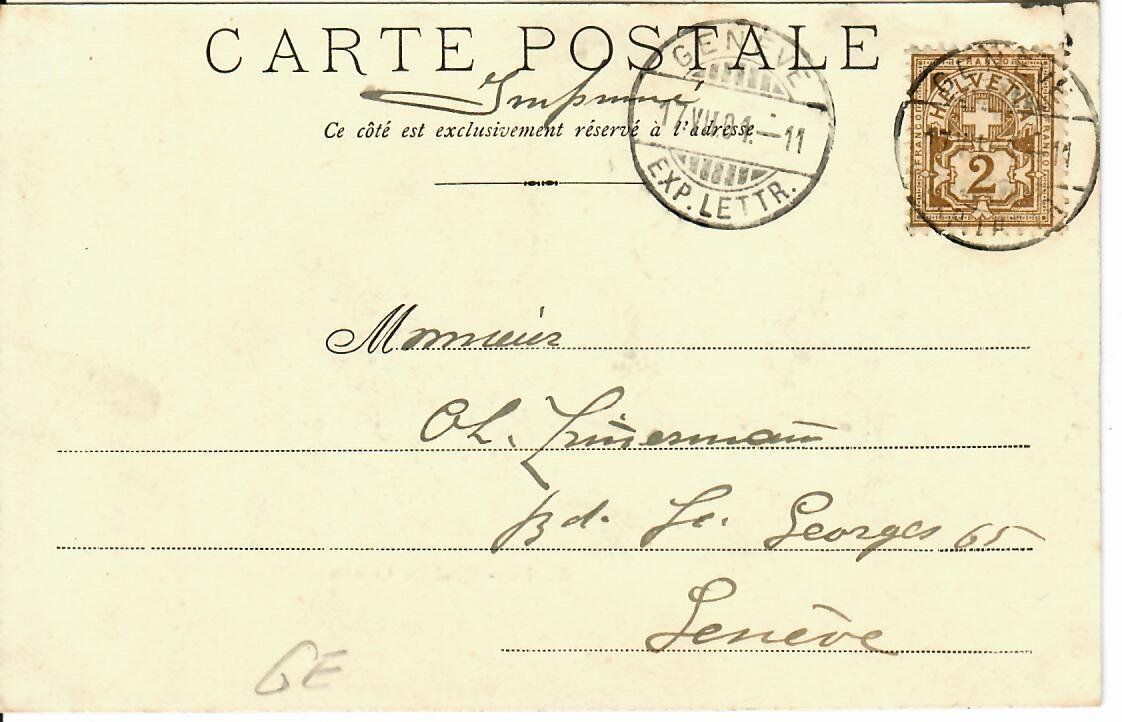 Cartoline postali: Genève - Quai du Léman 1901 – Usato da Hochdorf venduto da Ziegel-16 1
