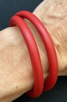 Lederarmband 40cm, Verschluss magnetisch, Rot
