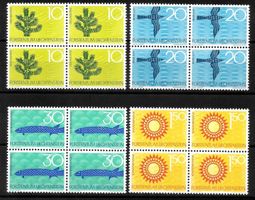 Liechtenstein Viererblockserie 395-398 ** 26.4.1966