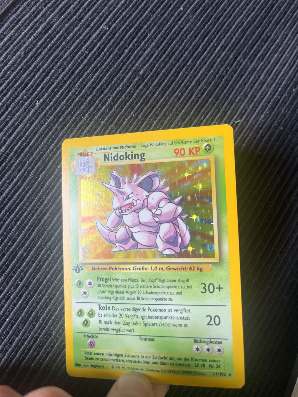 Pokémon Sammelbilder & Trading cards: Pokemon Nidoking holo 1.Edition Base Set – Gebraucht aus Wabern von Collectfun 1