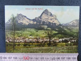 SCHWYZ UND DIE MYTHEN LEICHT FLECKIG SZ AK