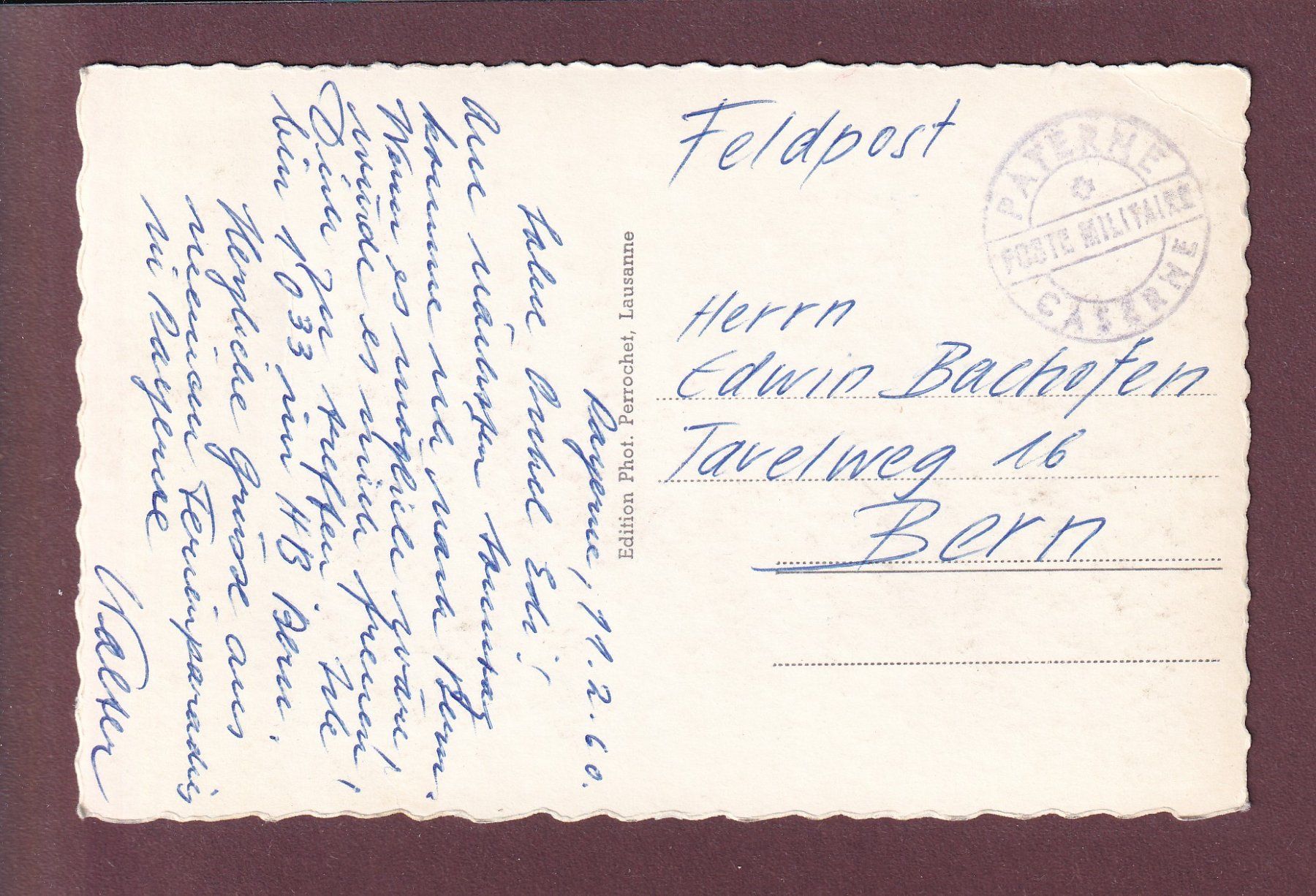 Cartoline postali: PAYERNE - Abbatiale de nuit - 1960 - Feldpost – Usato da Pully venduto da nicecards 1