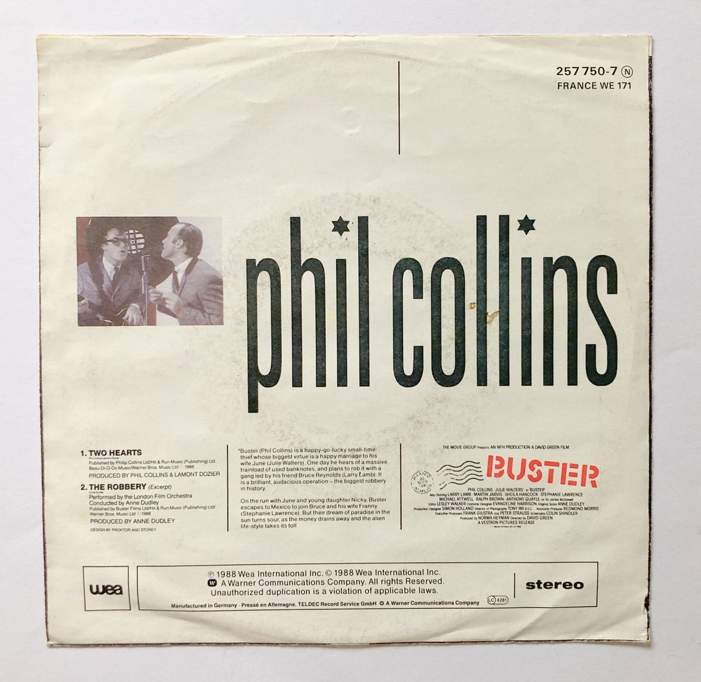 Vinyles: PHIL COLLINS - TWO HEARTS – D'occasion à Bottens par hotter-than-hell 1