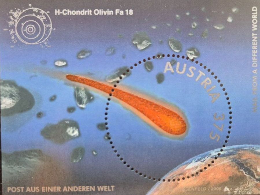 Tutti i francobolli: Briefmarkenbuch "aus anderer Welt", Marke mit Meteoritstaub – Nuovo (secondo la descrizione) da Wolfhausen venduto da etzel67