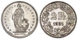 Schweiz 1931 2 Franken Abart