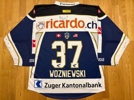 MATCH WORN EV ZUG # 37 WOZNIEWSKI TRIKOT 2011/12 EVZ XXL