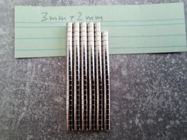 Magnete rund,  3mm x 2mm