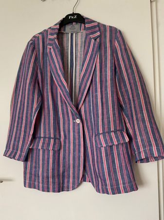 SARTORIA Di Cascia 100% Leinen Blazer Gr 42, it 48 Neuwertig