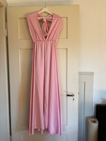 Rosa Satin Abendkleid, ungetragen, Gr. S-M