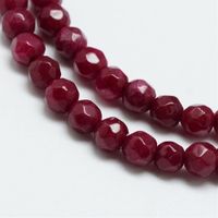 Perlen Jade rubinrot facettiert 6mm    1 Strang