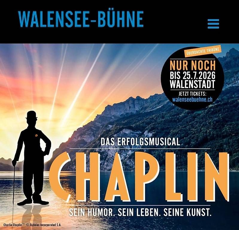 Biglietti: Musical Charlie Chaplin, Walenseebühne, 2 Tickets Kat.2 – Usato da Urtenen-Schönbühl venduto da sandrabern01