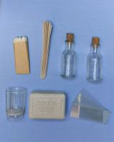 Set Labor-Utensilien, medizinische Geräte, Chemie, Flaschen