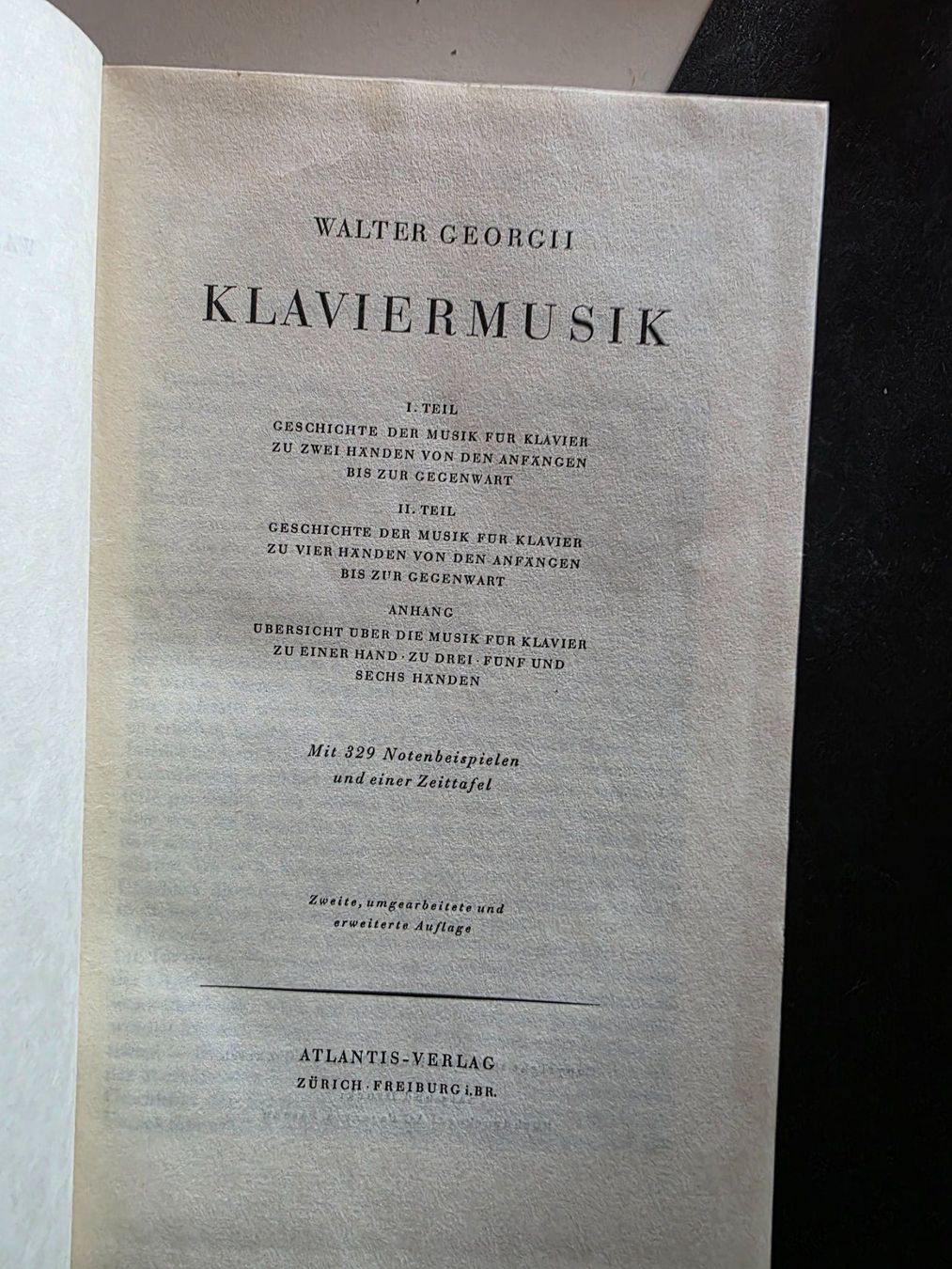 Libri: Klavier Musik - Walter Georgii - 1950 – Usato da Walterswil BE venduto da Lonitti
