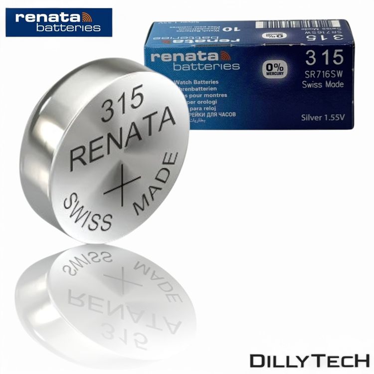 Caricatori & Batterie: Renata 315 Box, SR716SW Knopfzellenbatterie - 1 Stk. – Nuovo e nell'imballaggio originale da Erlenbach ZH venduto da dillytech.ch 2