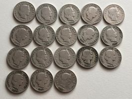 Lot mit 18 Stk. 5 Rp. (1880-85/88/90-94/97-1902)