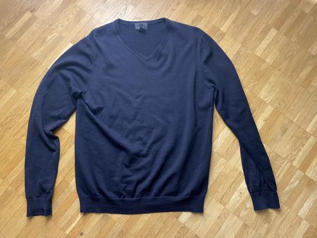 Dunkelblauer Merinowolle-Pullover, L (M), H&M