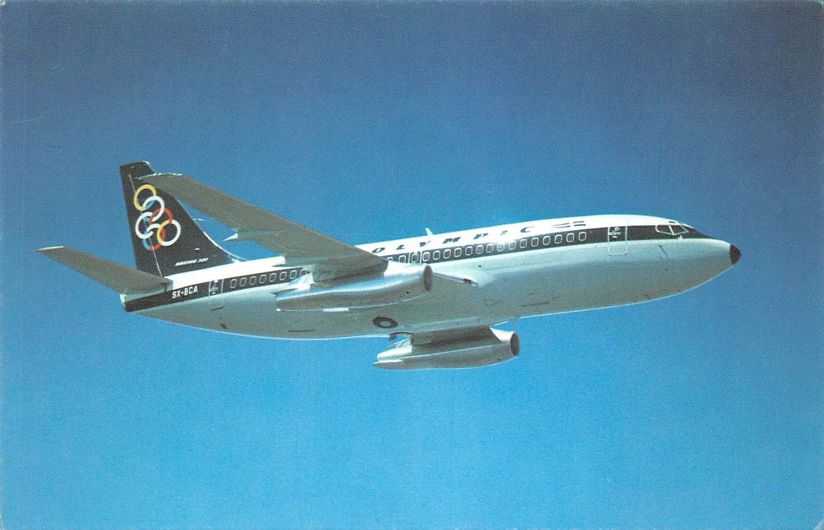 Cartoline postali: Olympic, Boeing 737 – Usato da Ottikon b.Kemptth. venduto da Neptun1974