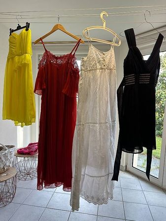 Kleid Baumwolle Kleiderpaket S schwarz gelb rot weiss