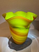 Murano Fazzoletto Glasvase mit Goldelementen