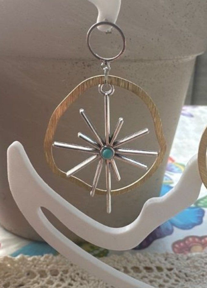 Orecchini pendenti & Orecchini a lobo: Handmade Boho Earrings with Turquoise Accent - Chic Style – Nuovo e nell'imballaggio originale da Bouveret venduto da dou_g8q7 1