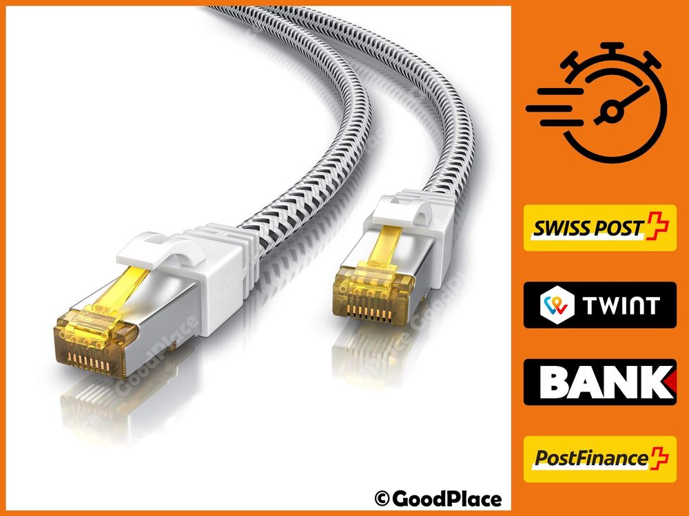 Câble Réseau Cat 8.1 Oehlbach Giga Stream 25 Cm - 40 Gbit/s RJ45 Triple Blindage