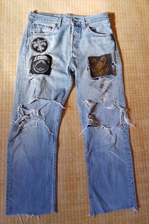 Motorhead Crowbar Spirit Caravan patched Levi's ripped jeans