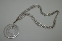 Collier argent 925 avec pendentif 3 ronds mobiles 17.6 gr