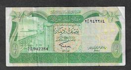 Libya  1/2  Dinar  Gebraucht