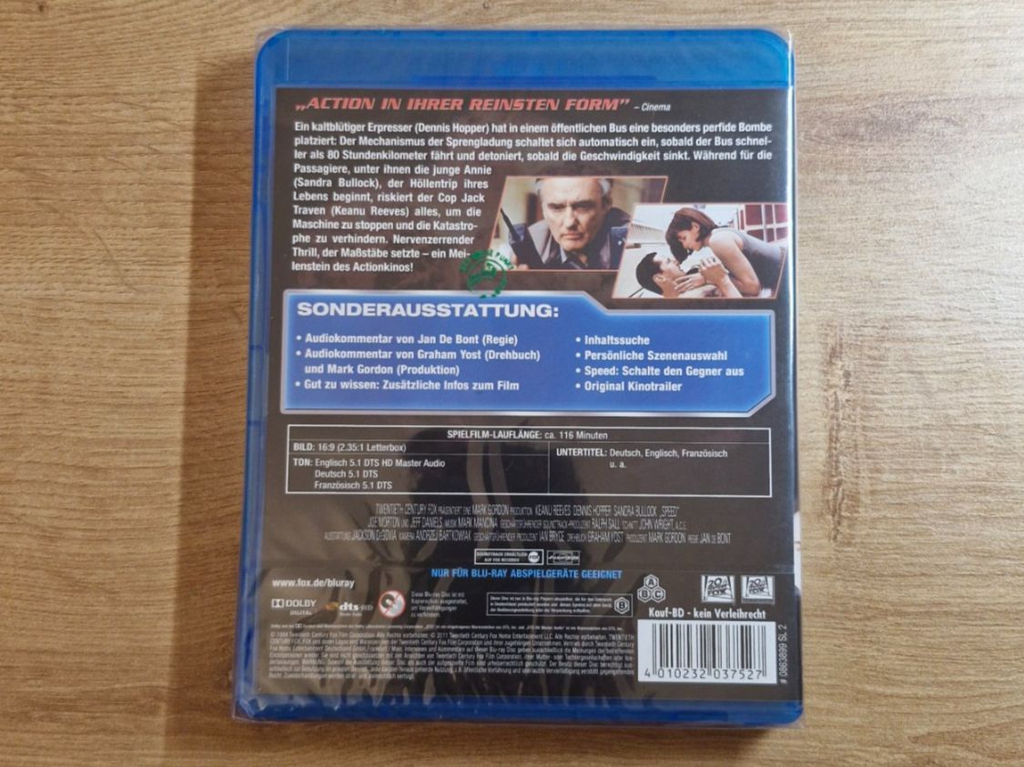 Tutti i DVDs: Speed (1994) NEU OVP Bluray – Nuovo e nell'imballaggio originale da Pfungen venduto da Whitie 1
