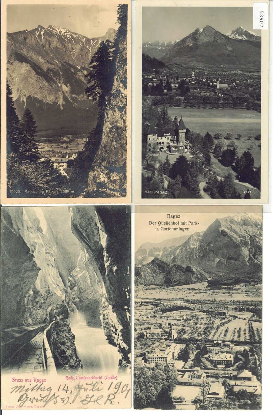 Cartoline postali: 4 AK - Bad Ragaz – Usato da Ettingen venduto da Kartenplanet