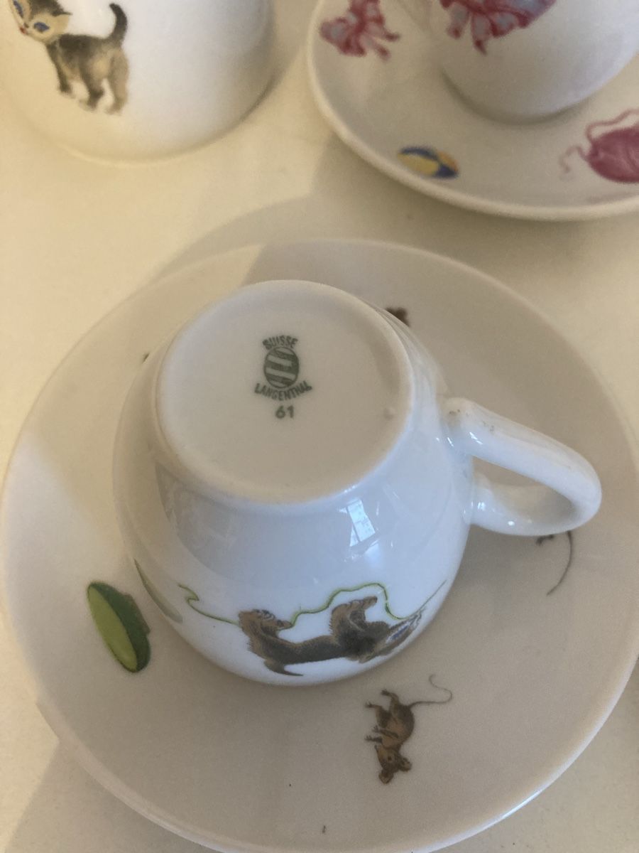 Ancient services espresso porcelain Langenthal Chat& Souris (D'occasion ...