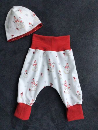 NEUES Neugeborenen Set (Pumphose + Beanie), Schneemann